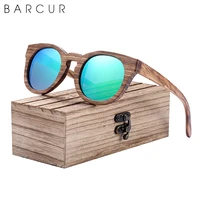 barcur natural zebra wood sunglasses women polarized brand design male driving glasses men uv400