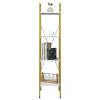 Standing Shelf Bookcase Metal Ladder Shelf 2
