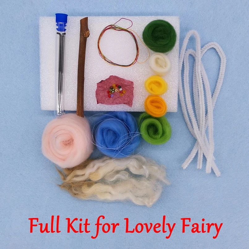 

Fairy Needle Felting Kit for Beginners, 6"/15 cm Height, Elf Felting Starter Kit, Needle Felted Fairy, Felting Gift (No. 01)