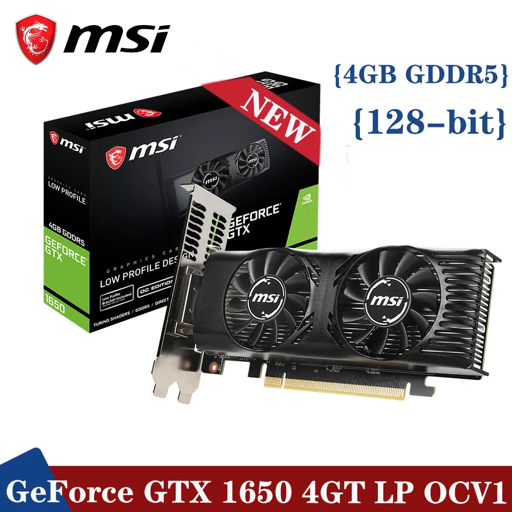 

MSI Gaming GeForce GTX 1650 4GT LP OCV1 Graphics Card GDDR5 4GB HDMI 2.0 DL-DVI-D 128-bit NVIDIA GTX 1650 GPU Video Card New