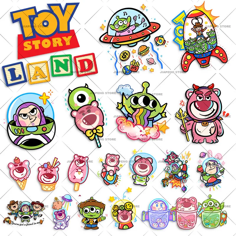 

Toy Story Woody Buzz Lightyear Patches For Clothing T-Shirt Cartoon Printed Heat transfer Sticker For Kids Baby Clothes DIY Gift