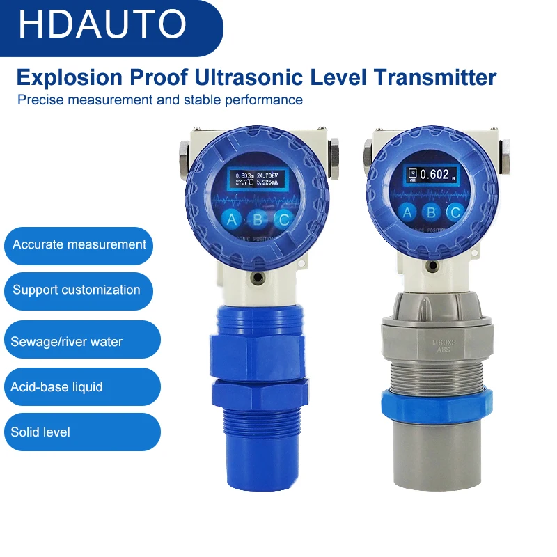 

Explosion-proof Ultrasonic Level Transmitter RS485 HART Protocol Fuel Tank Liquid Level Ultrasonic Sensor Distance 10m