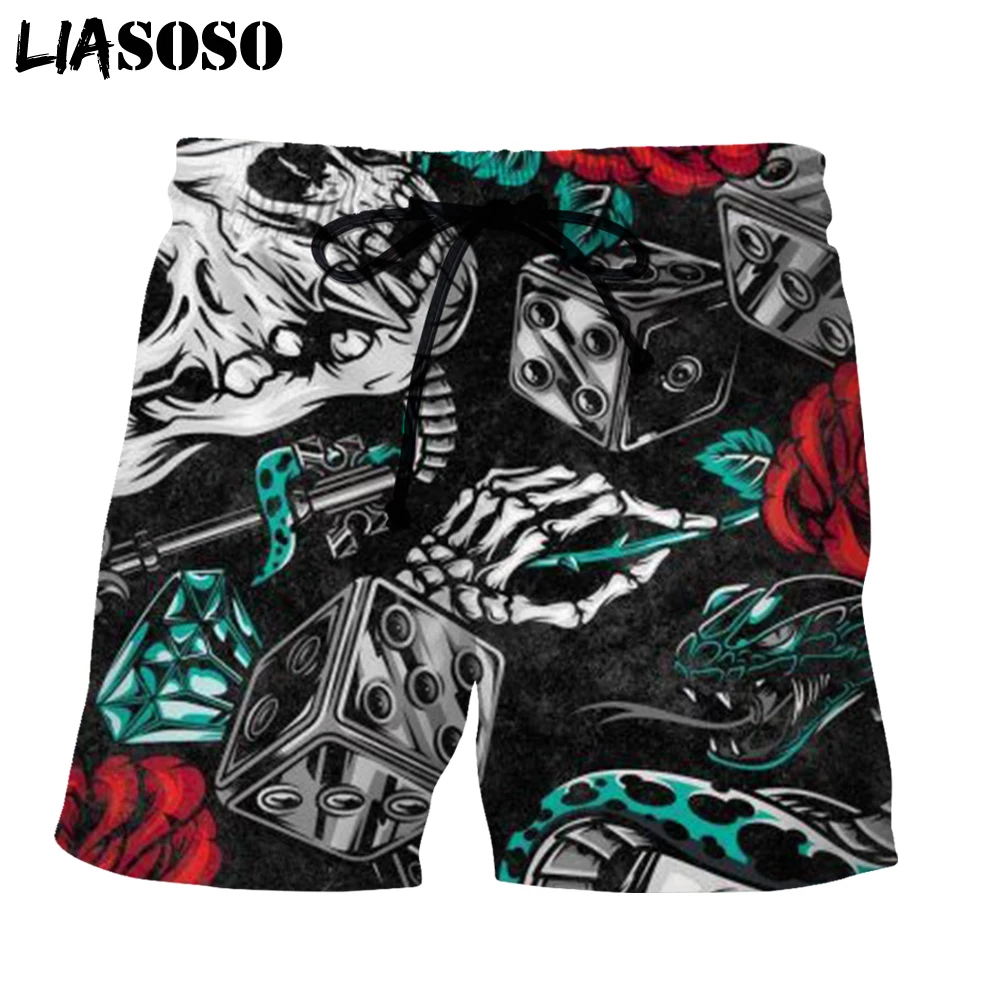 

LIASOSO Knife Rose Shorts 3D Print Men Women Oversized Pants Harajuku Beach Sweatpants Casual Shorts 2021 Trousers New Loose New