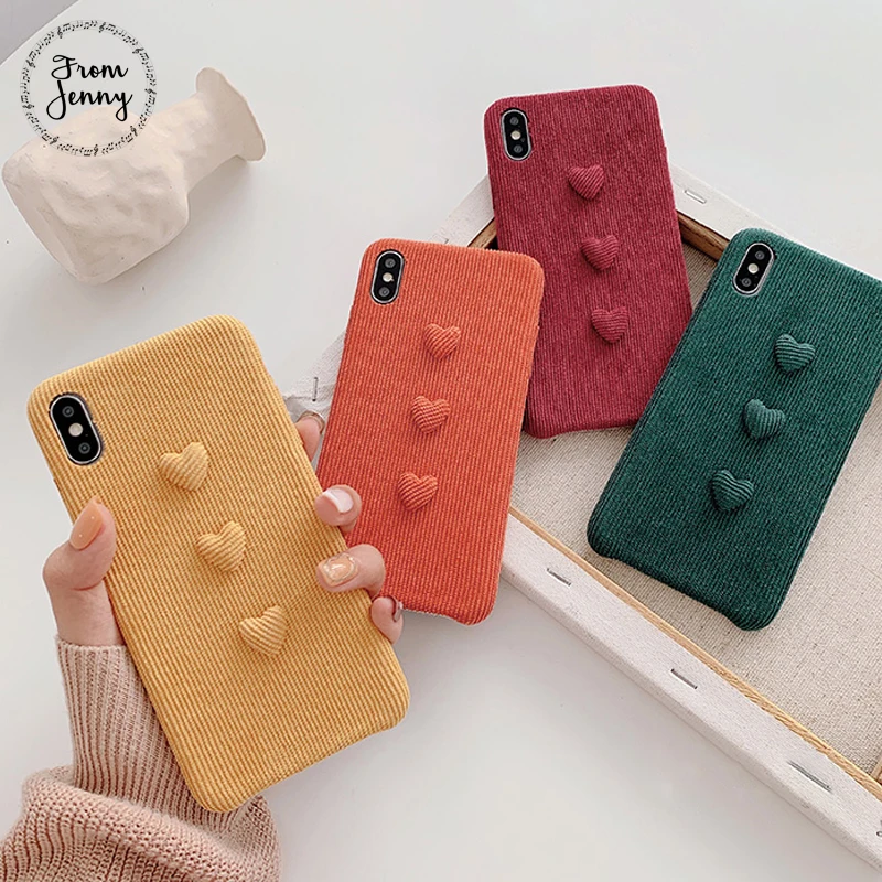 From Jenny вельветовые стерео любовь к iPhone x xr xs max 6 6s 7 8 плюс простые однотонные Цвет