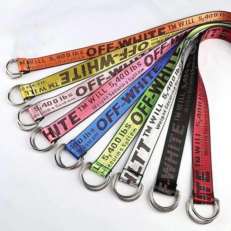 Модный ремень OFF-WHITE Длинные повседневные мужские и женские ремни унисекс 9 ярких