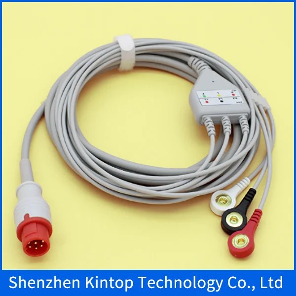 Совместим с новым и высококачественным! 8-контактный ЭКГ 3-контактный кабель leadwire
