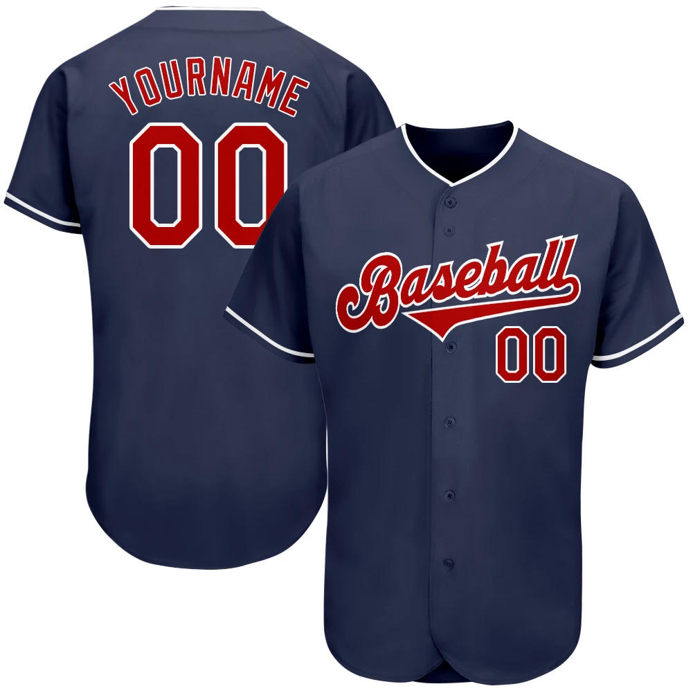 Custom Baseball Jersey Full Sublimated Team Name/Numbers Breathable Soft Mesh V-neck Shirts Outdoors Game/Party Birthday Gift