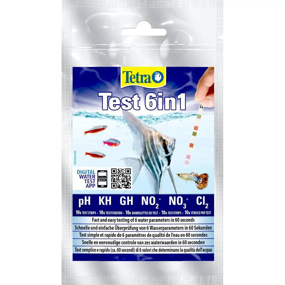Tetra test 6in1 aquarium water strips (10 PCs) (6 parameters) Accessories Fishkeeping Test 6 indicators nitrite nitrate chlorine accurate