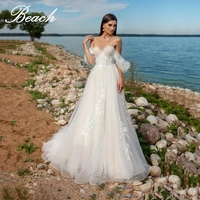 strapless tulle wedding dresses 2021 cap sleeves lace appliques beading sweep train vestido de novia high quality for women