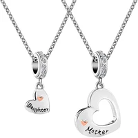 hollow set family love necklace fashion charm mother and daughter 2 piecesset of heart shaped hollow female necklace gift