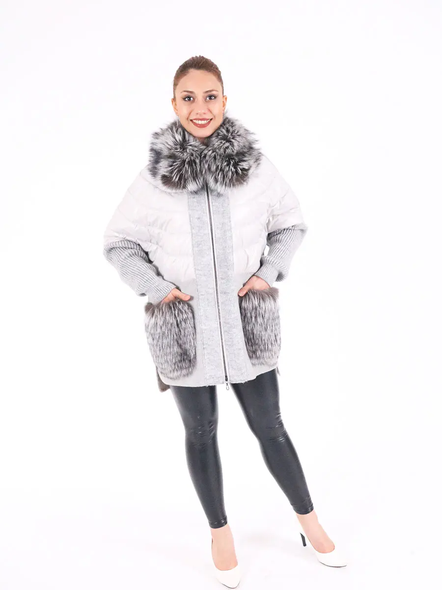 Fashion Alpaca jacket, natural fox fur real fox fur jacket warm Jacket 2021 Turkish Moda enlarge