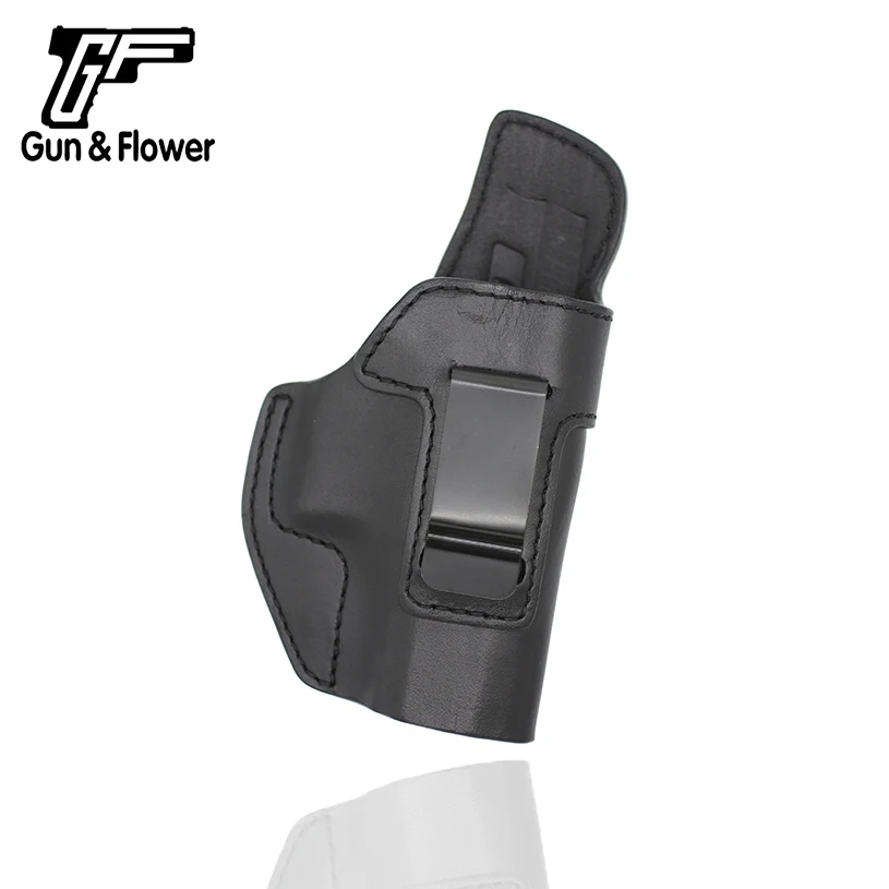 Черный цвет Gunflower открытым морда внутри пояса для переноски CZ 75 P-07 пистолетный мешочек Италия Кожаный чехол на магните - Цвет: Черный цвет