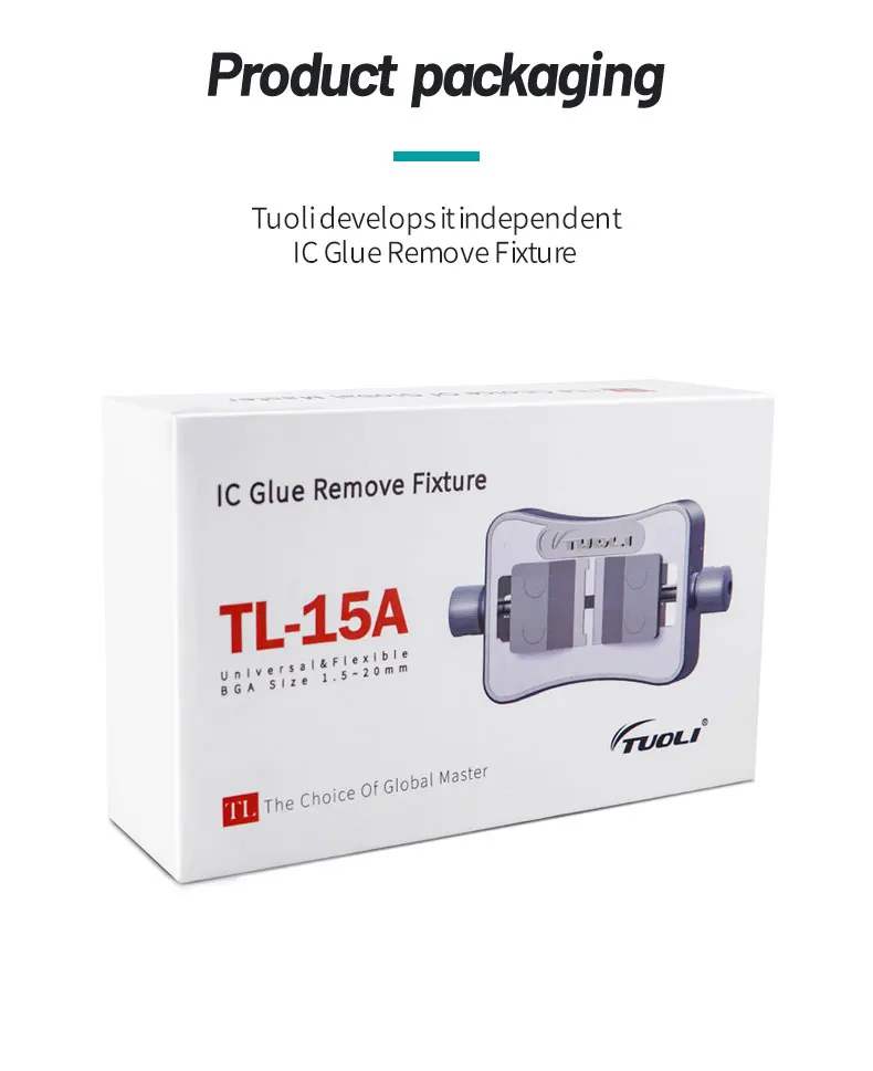 Tuoli TL-15A Universal IC Glue Remove Fixture Support IC 1.5-20mm Size Soldering For Iphone Rework Platform Holder Repair Tool cordless drill set