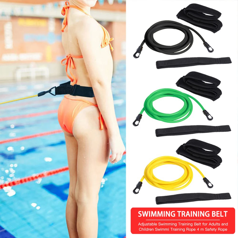 

4M Adjustable Swim Training Resistance Elastic Belt Swimming Exerciser Safety Rope Latex Tubes Various Specifications Styles