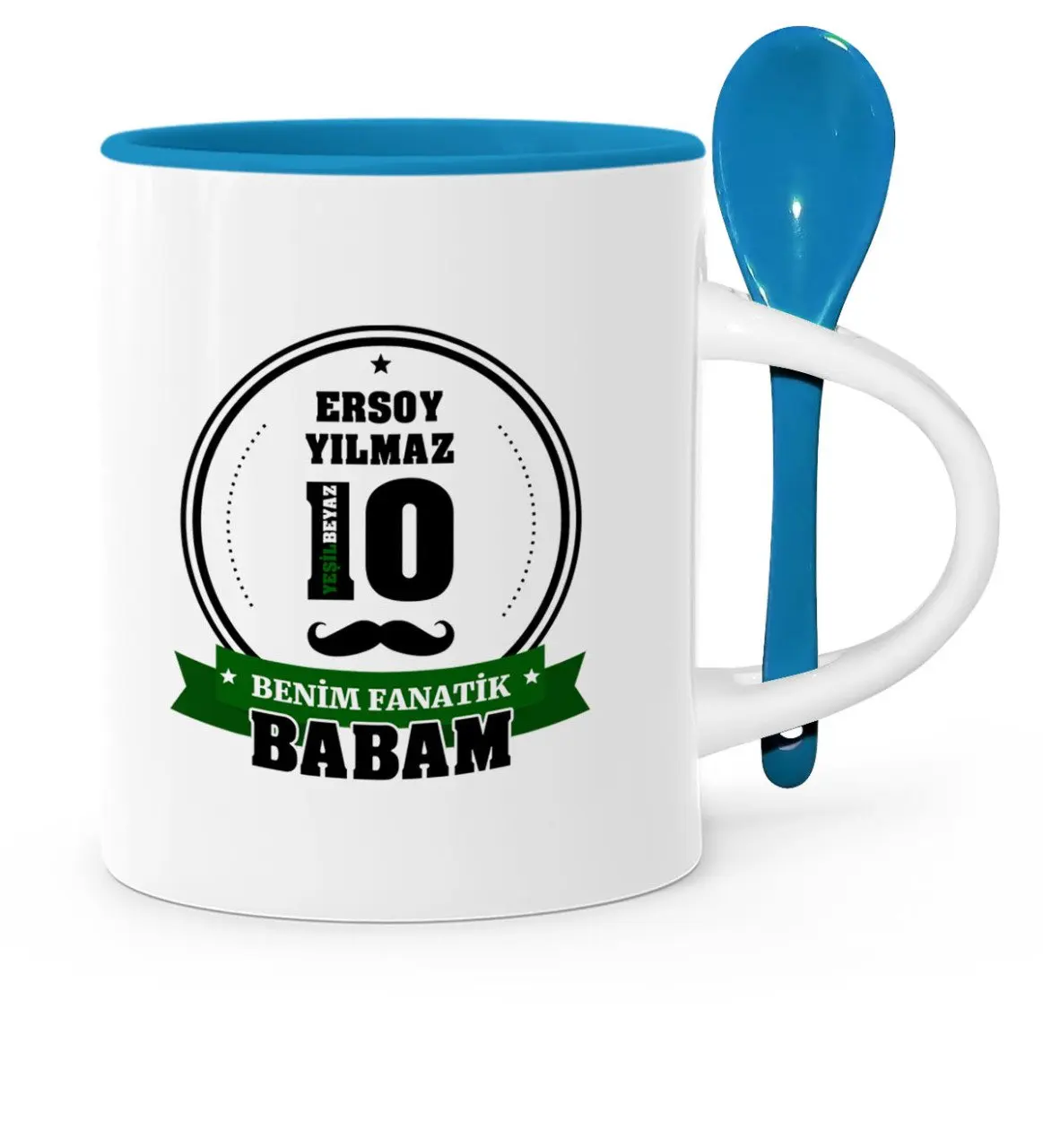 

День отца на заказ мой Фанатик папа синяя ложка кружка чашка-5