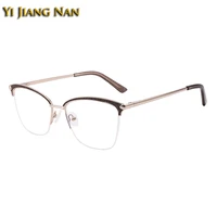 women cat eye fashion trend eyeglasses spring hinge eyewear optical prescription glasses frame alloy spectacle girls clear lens