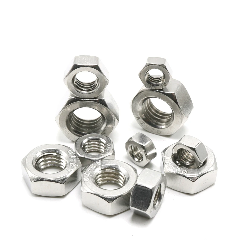 304 Stainless Steel DIN934 Hexagon Hex Nut For M1 M1.2 M1.6 M2 M2.5 M3 M3.5 M4 M5 M6 M8 M10 M12 M16 M18 M20 M24 M27 Screw Bolt