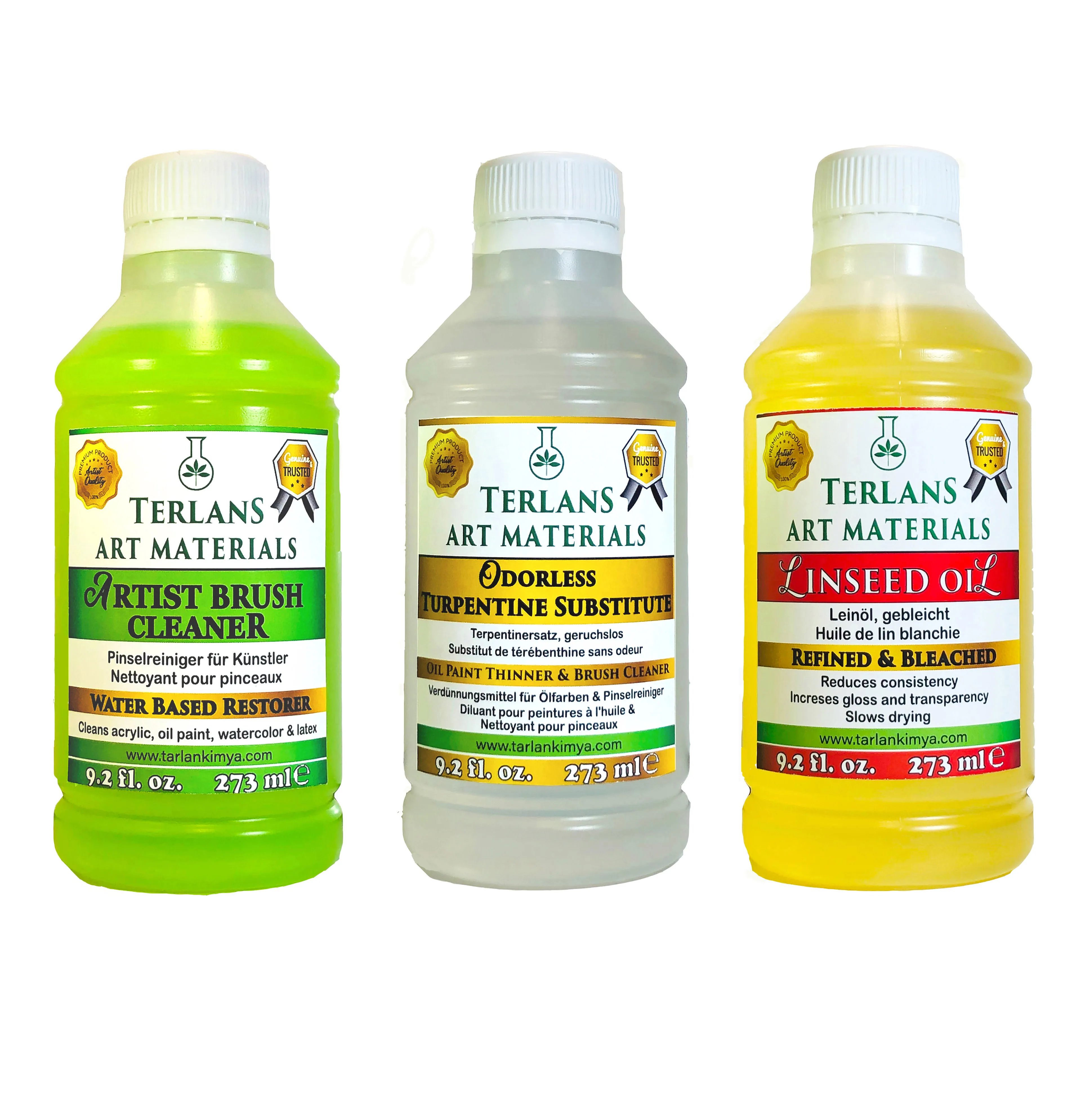 Terlans масляная краска 3x273 ml чистящее средство для красок художника mатериалы