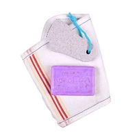 3 pieces turkish bath set foot rasp pouch lavender olive pomegranate soap personal care travel gym camping sauna beach pool gift