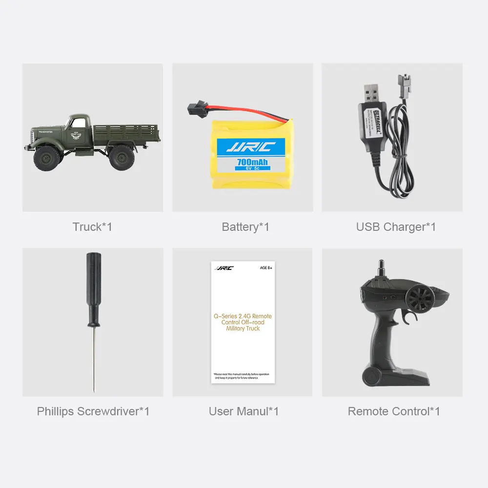 

JJRC Q60/Q61 RC Truck Remote Control Car 6WD/4WD Military Off-Road Army Trucks With Shock Absorbers/Speed Conversion Boys Gift