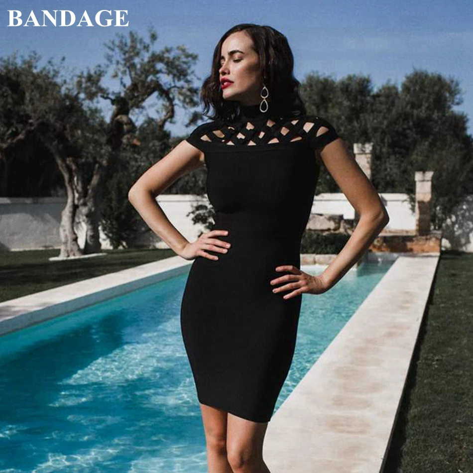 Бандажное осеннее платье с вырезами черное фиолетовое женское элегантное мини