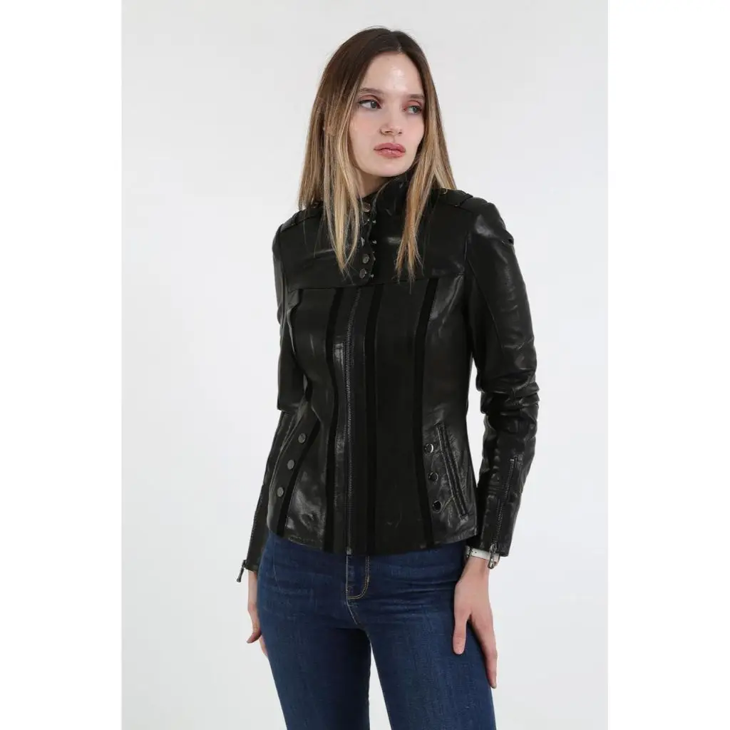 Women Leather Jacket Genuine Real Leather Jacket leather Coat lambskin coat Female Jacket Genuine Leather Women's Black Coat