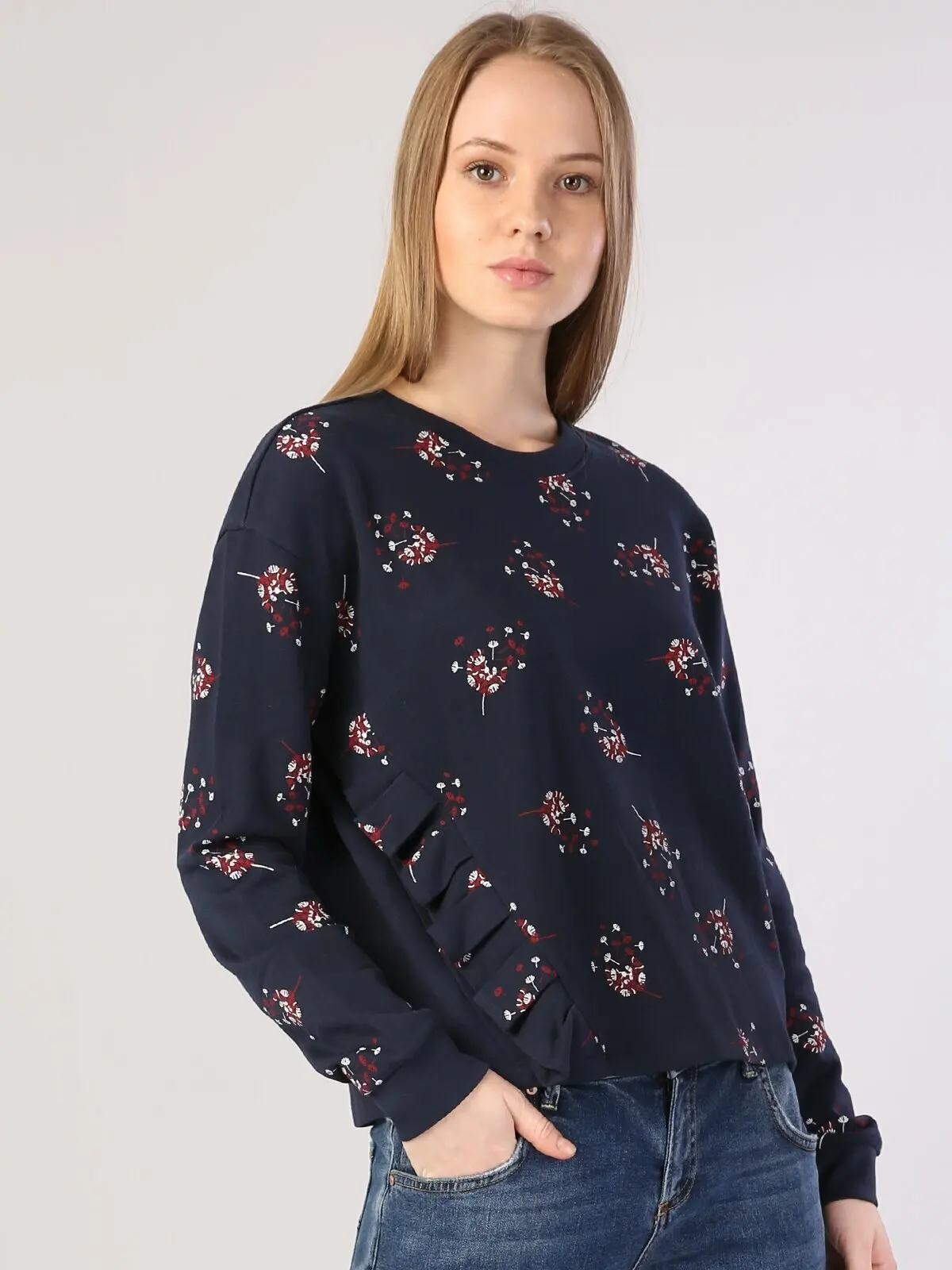 Colins Woman Navy Sweatshirt | Женская одежда