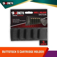 lazhets leather buttstock shotgun 5 cartridge holder ammo gun bullet carrier 12g for hunting shotgun accessories