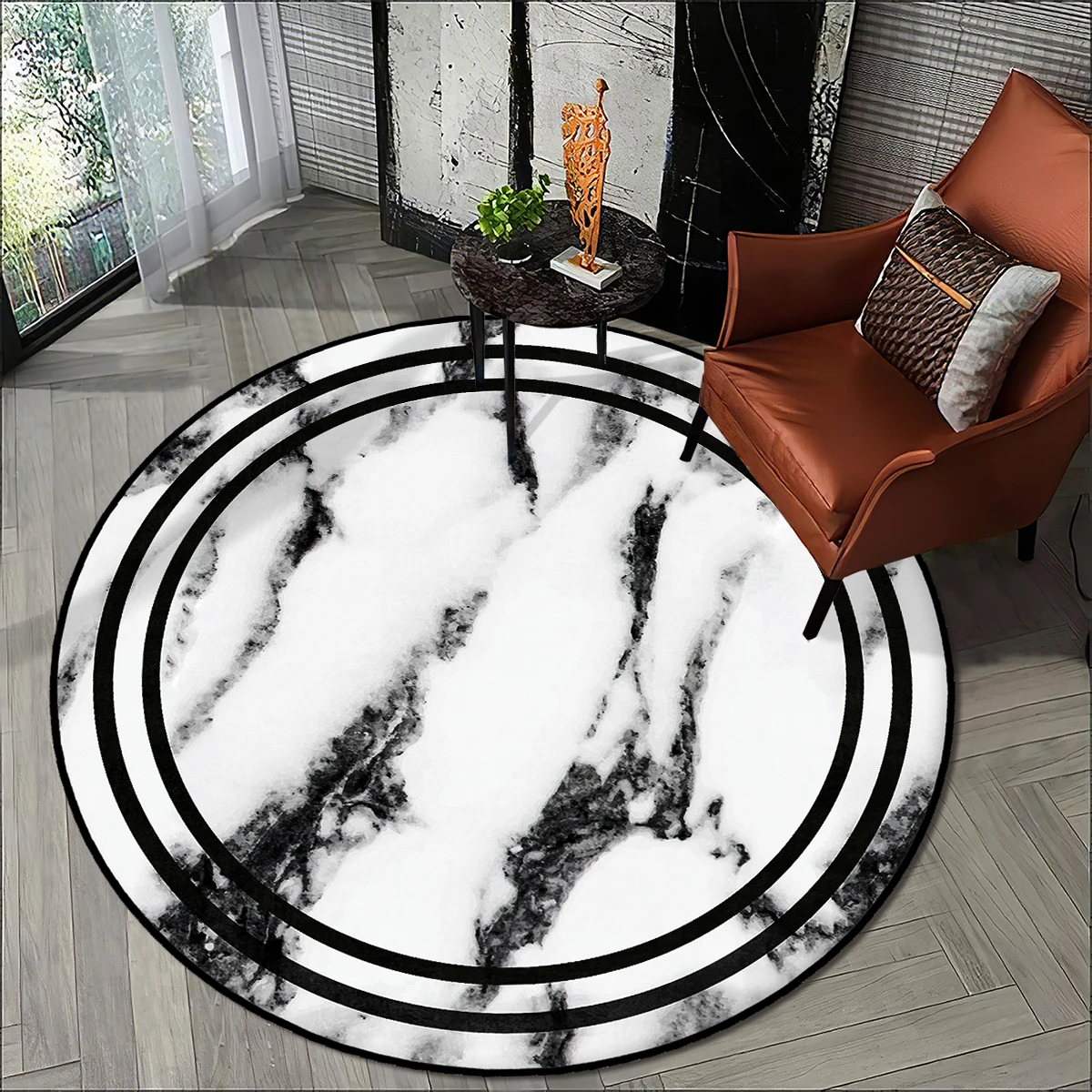 

modern white grey carpet Living Room Kitchen round carpet living room carpets black strips high quality Free Shipping carpet