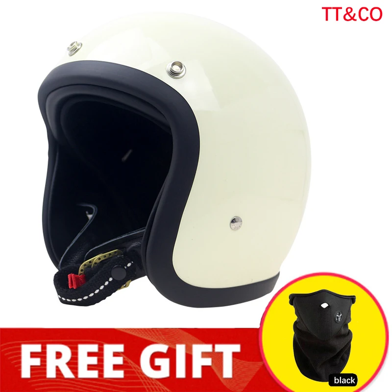 

TT&CO 500-TX Japanese Retro Motorcycle Helmet Chopper Bobber Cafe Racer Vintage Helmet Style Half Face Light Weight Fiberglass