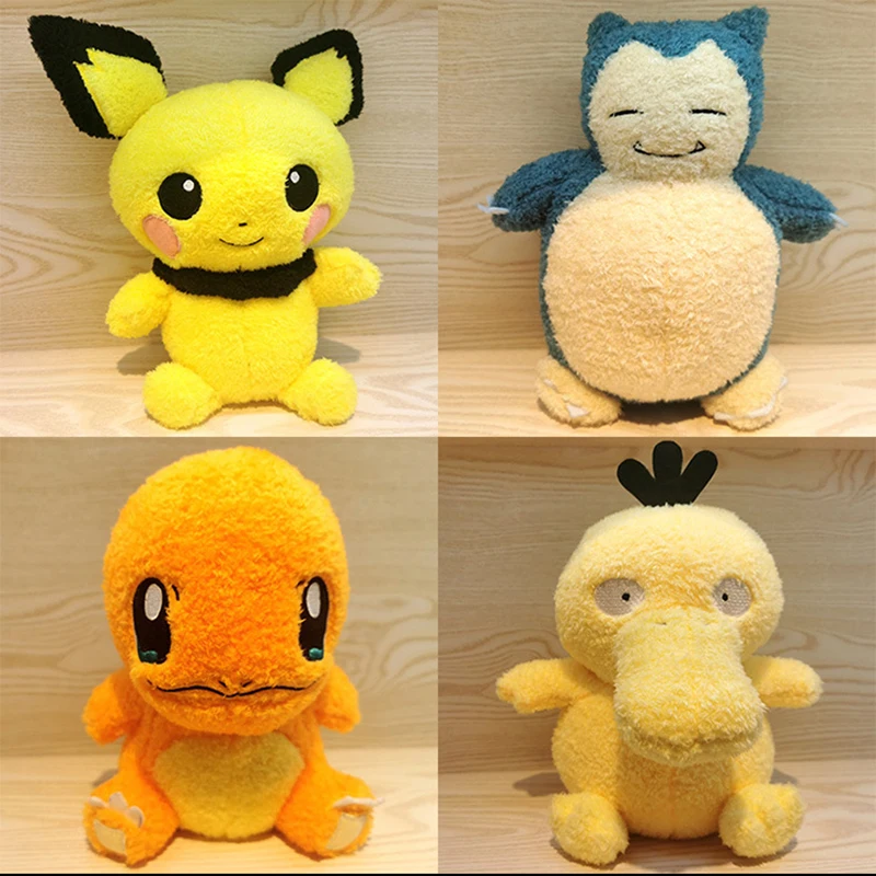 

Мультяшный Аниме Покемон 1 шт. Кукла Kawaii мягкая Пикачу Сквиртл Eevee Psyduck Мягкие плюшевые игрушки комната плюшевый Декор детские подарки W19