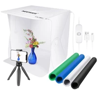 neewer 16 inch photography table top light box photo studio shooting tent and backdrops undimmable 6500kusb poweredmini tripod