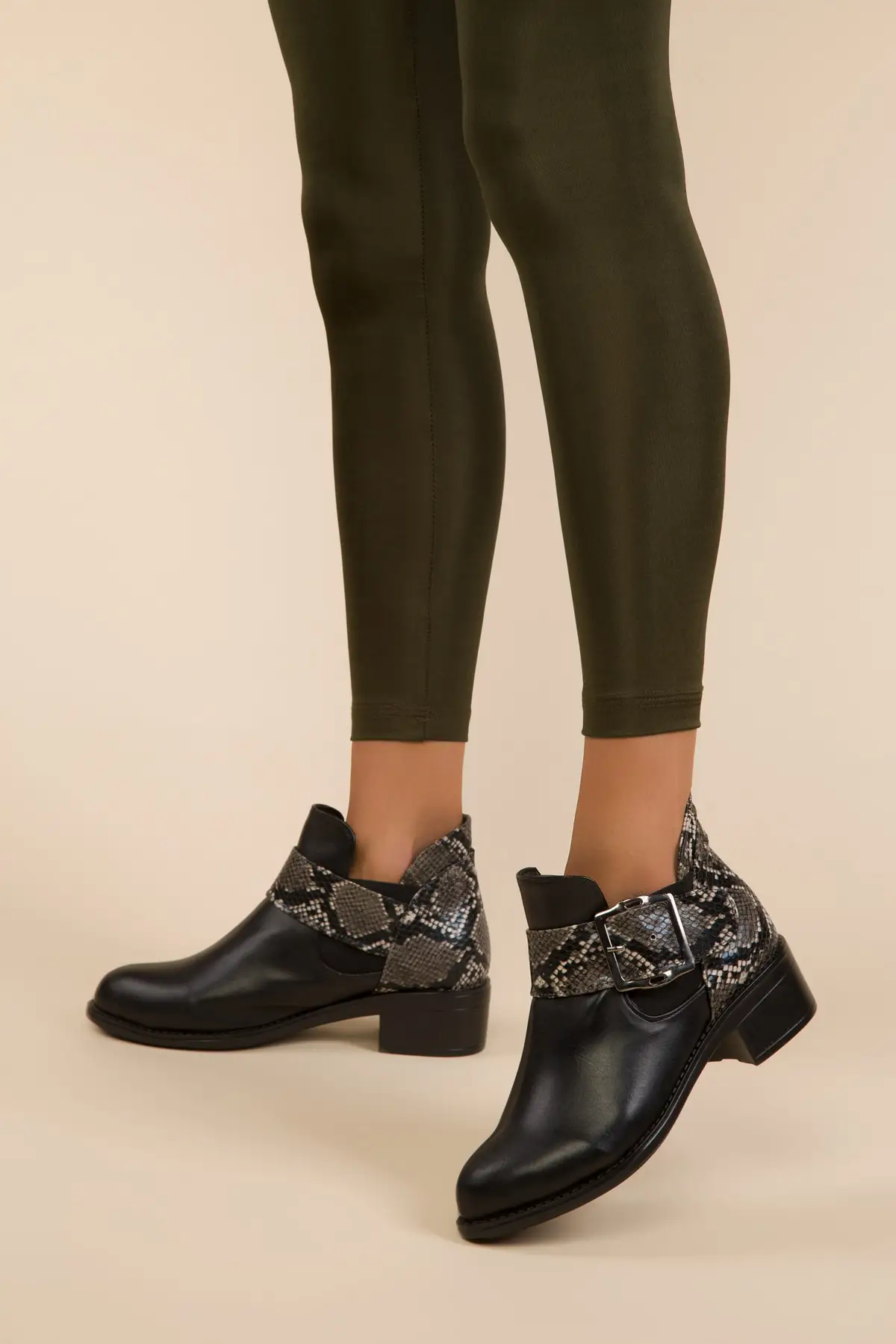 SOHO/женские модные ботильоны Женская кожаная обувь высокого качества со змеиным