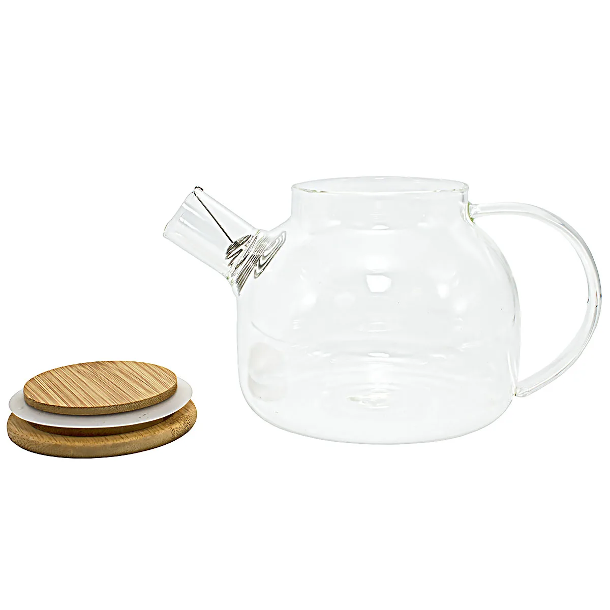 Glass teapot with wooden lid 101 TEA 1000 ml (Teapot Kettle for gas stoves chinese tea whistle set Puer pair Gaiwan Sweets food from Japan ceremony