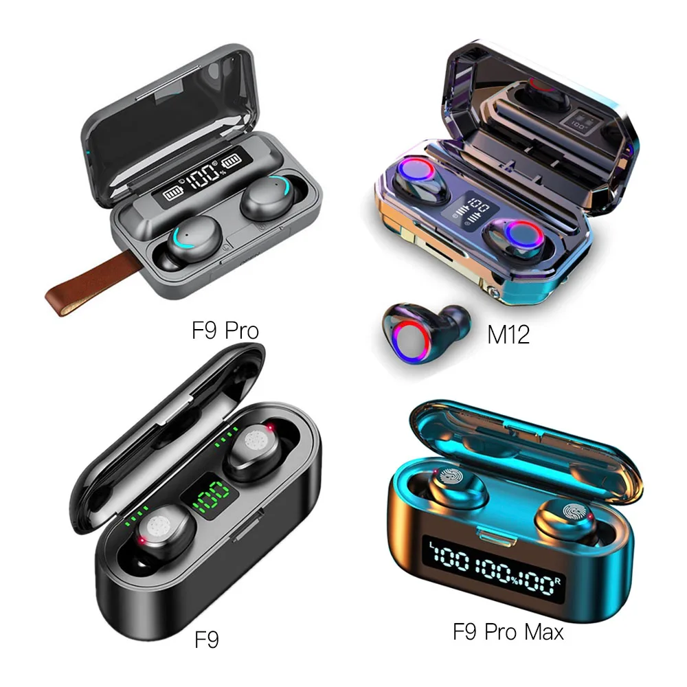 F9 Pro Max M12 1500 2000 mAh Наушники Беспроводные Новые TWS Bluetooth для Android iphone True Wireless BT V5.0 |