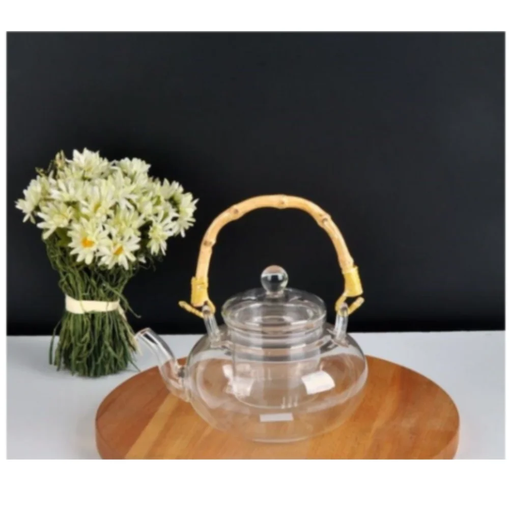 

Borosilicate Glass Teapot Heat Resistant 800ml Capacity Herbal Tea Pot