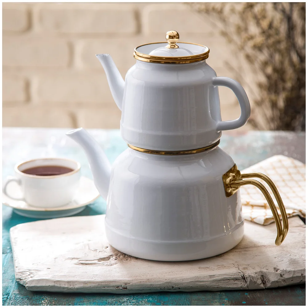 teapot with induction base enamel material maxi sized kitchen tool home useful appliances red and white colored free global shipping