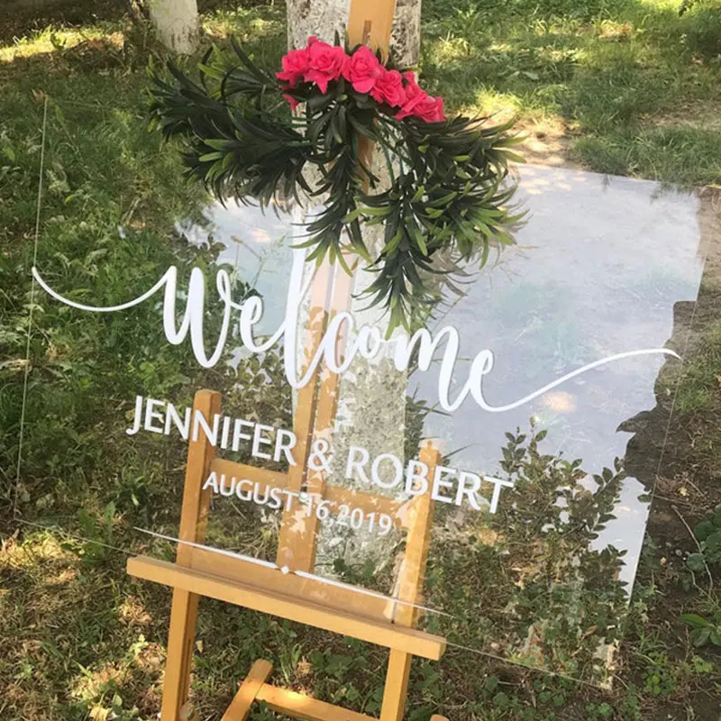 Индивидуальный акриловый Свадебный знак с именем пары и датой свадьбы