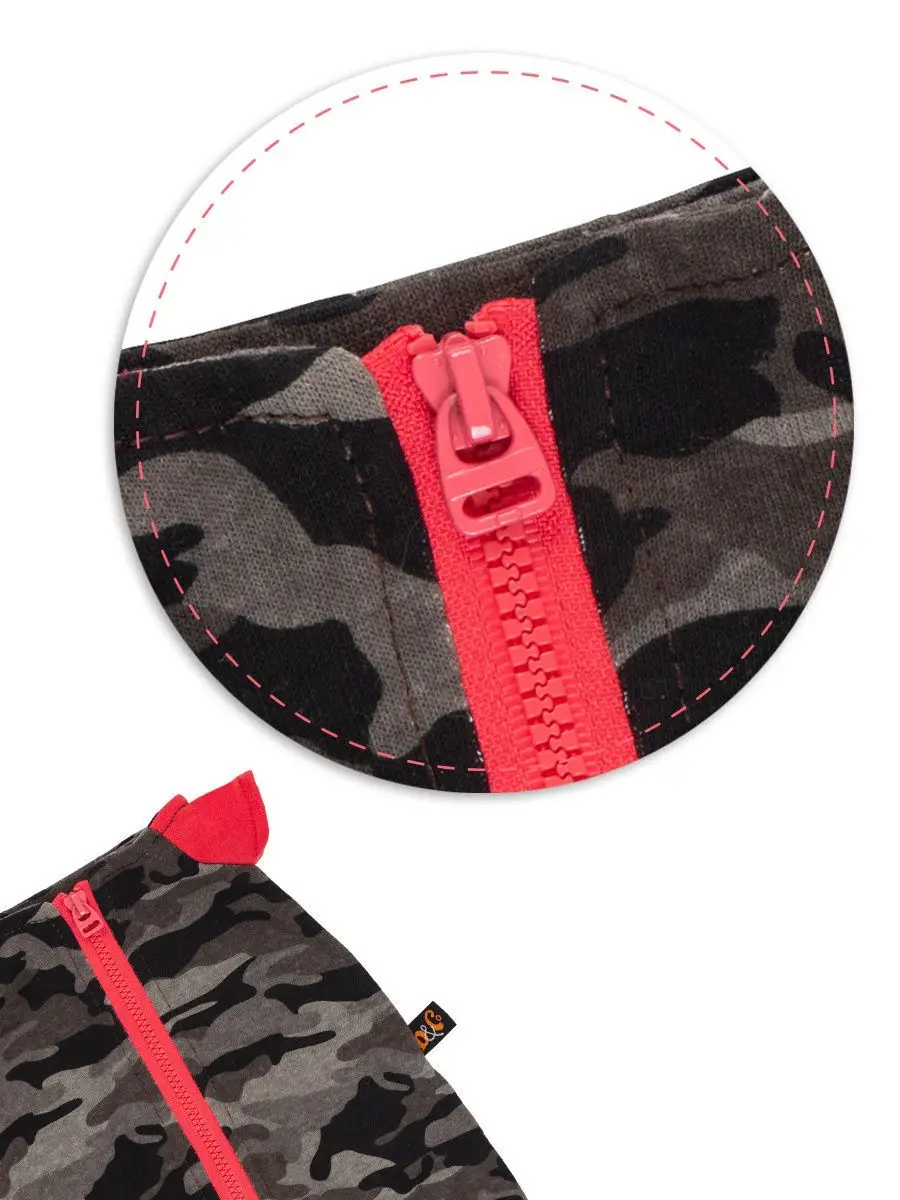 БУДИ БАСА / Одежда для Басика 22-25см. Комбинезон на молнии серый к ярко-розовому