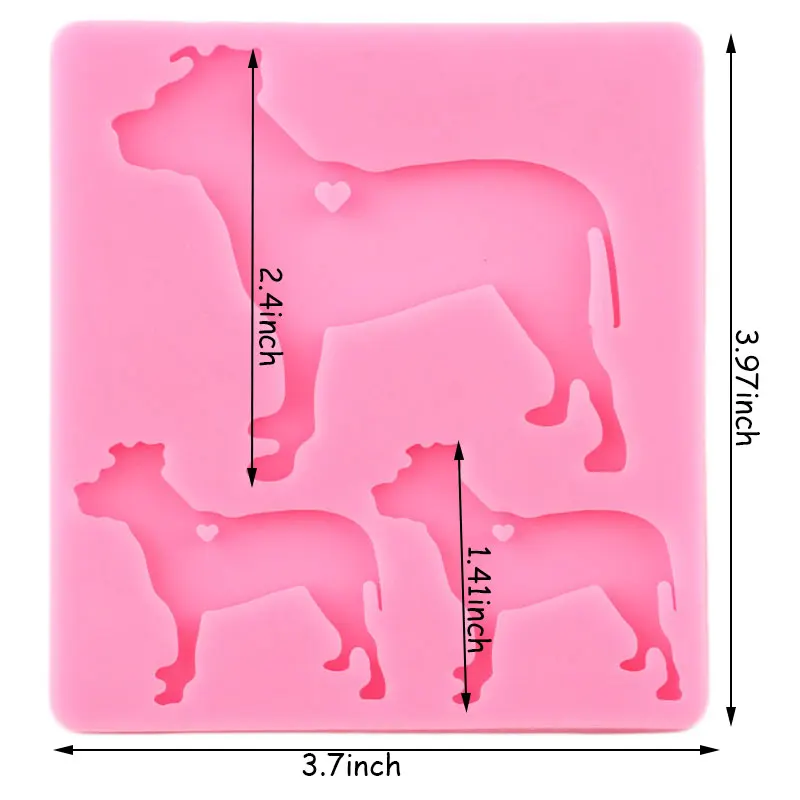 Блестящая Собака Семья Брелок силиконовая форма животные брелок кольцо для