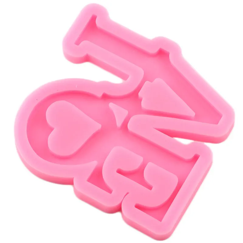 Блестящие силиконовые формы с надписью Love сделай сам для брелока из эпоксидной