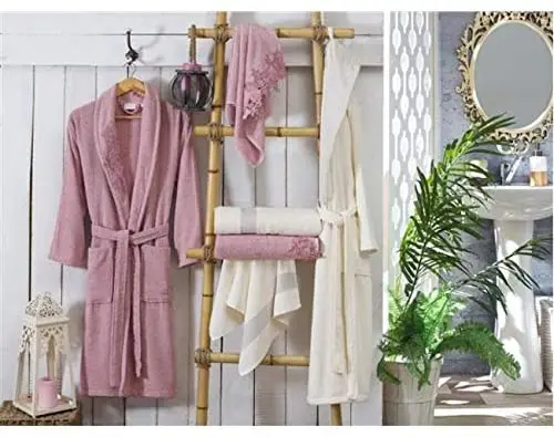 

Kristal Family Bathrobe Set Arissa Cream-Rose Dried