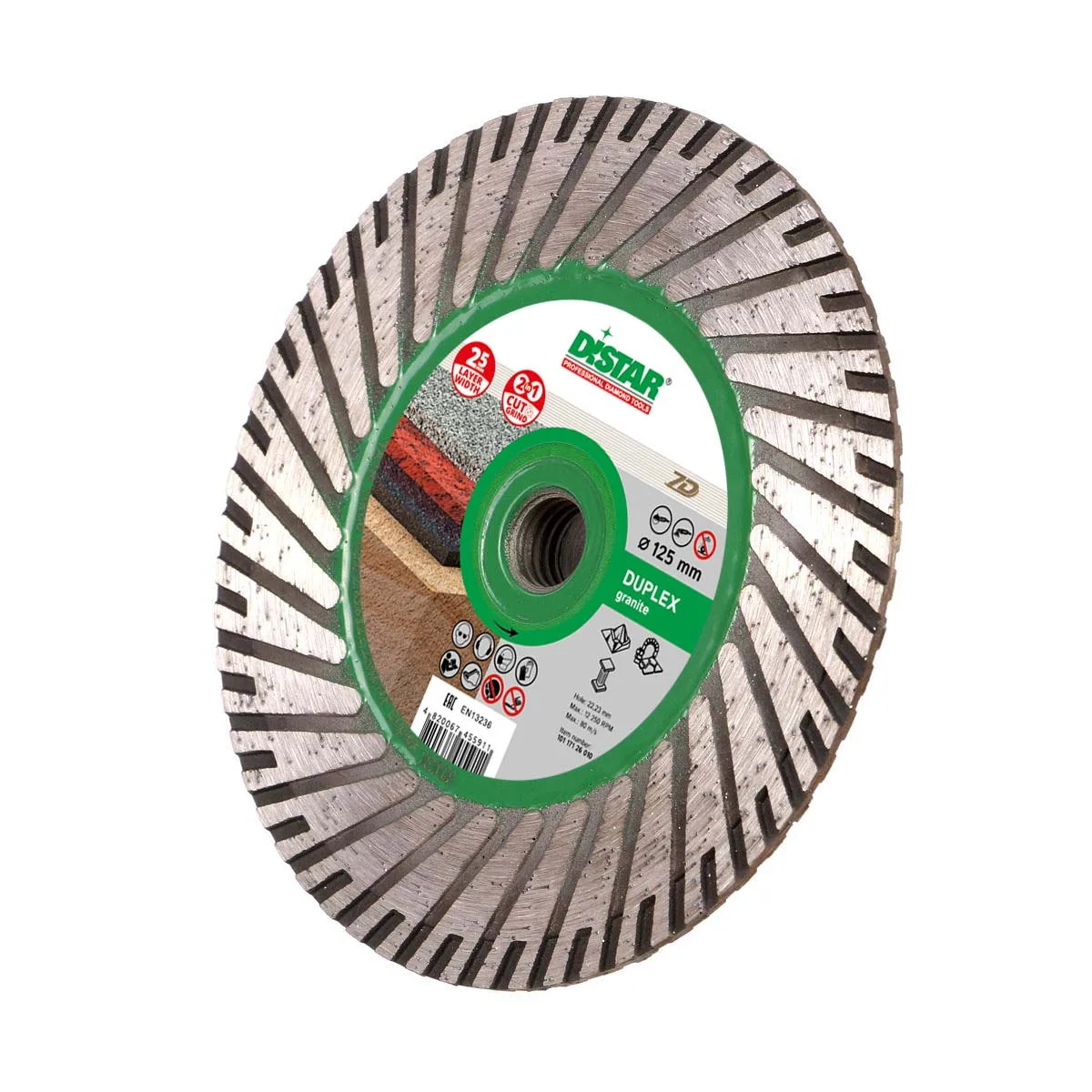 Алмазный круг 2 в 1 DISTAR TURBO DUPLEX 125x2 8x8x22 23/M14F артикул 10117126010 |