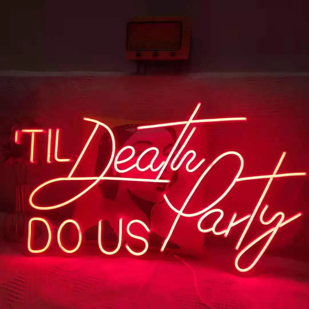 Custom Neon Sign Til Death Do US Party Neon Sign Bedroom Custom Neon Light Led Custom Light Neon Wall Decoration