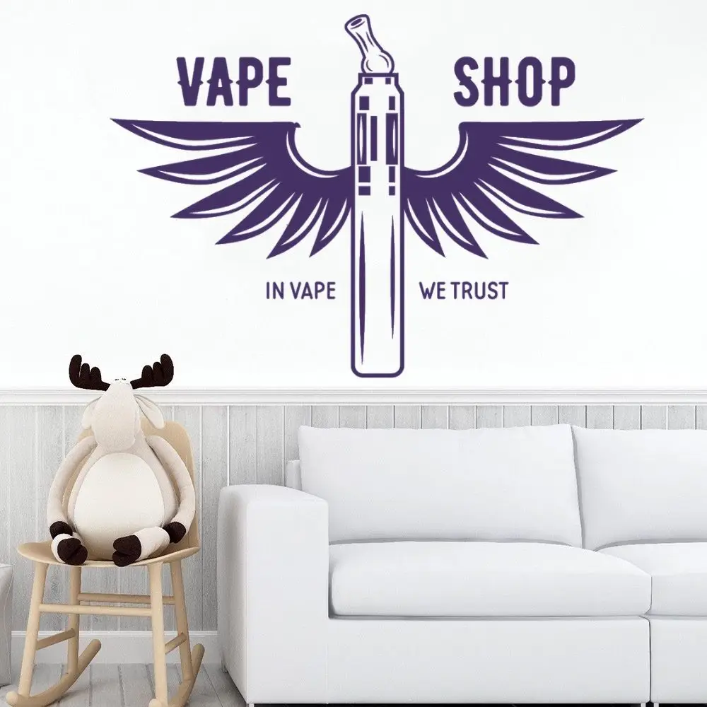 Vape с крылом и художественная стена цитатой Стены Виниловая Наклейка для магазин