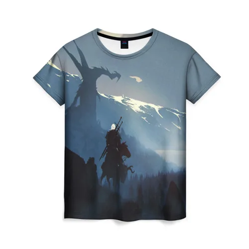 Женская футболка 3D ВЕДЬМАК