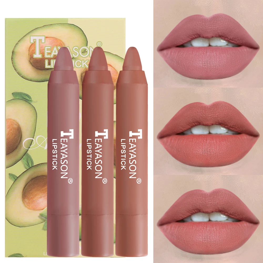 

3pc/set Lipsticks Set Velvet Matte Long Lasting Sexy Red Lip Stick Tint Pen Waterproof Makeup Cosmetic Mineral Pigment For Women