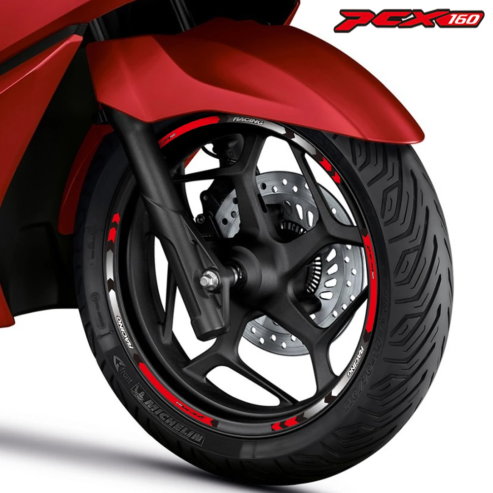 

High quality motorcycle tire waterproof wheel logo sticker rim personality reflective stripe suit For Honda PCX160 pcx 160 2021