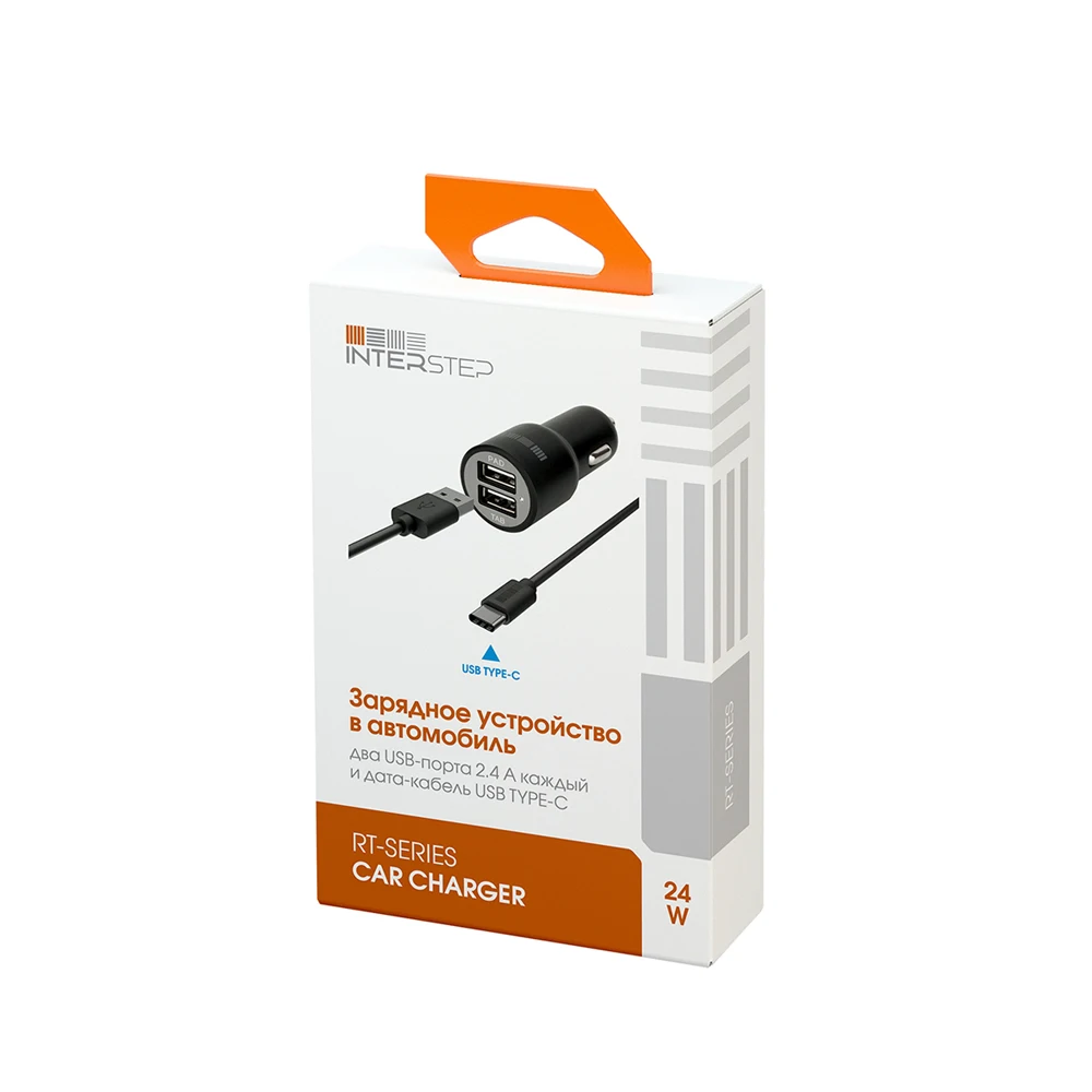 Автомобильное зарядное устройство INTERSTEP Rt: 2 порта USB + TypeC 2А | Мобильные телефоны и