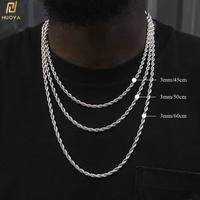 width 235mm twisted chain necklace stainless steel silvergold color rope chain never fade waterproof choker men women jewelry
